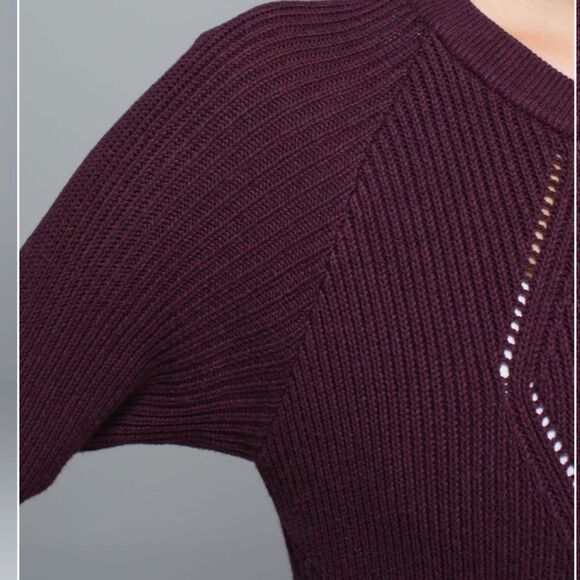 Lululemon The Sweater The Better Heathered Bordeaux Drama Knit Pullover 8 NWOT - Picture 3 of 16